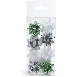 Noeud cadeau blanc vert gris x8-Gifi Discount
