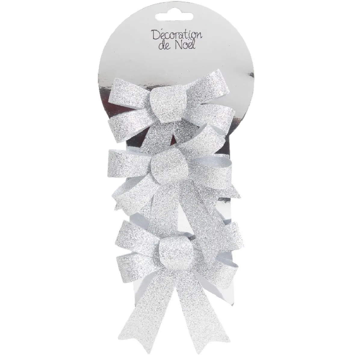 Noeud de Noël argenté à suspendre x3-Gifi Sale