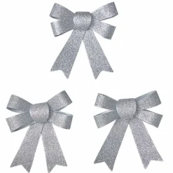 Noeud de Noël argenté à suspendre x3-Gifi Sale