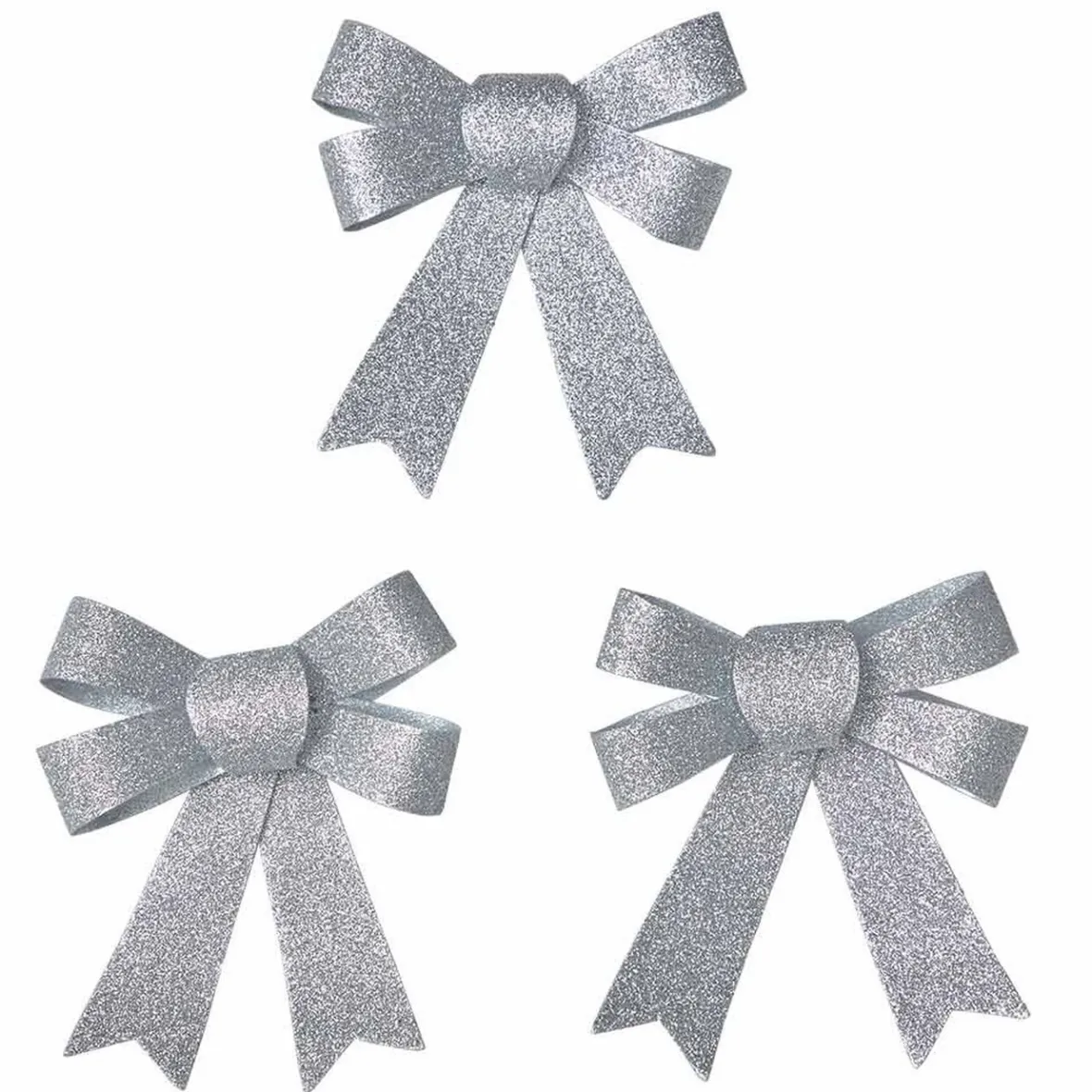 Noeud de Noël argenté à suspendre x3-Gifi Sale