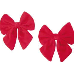 Noeud de Noël aspect velours rouge x2-Gifi Clearance
