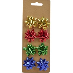 Noeud de Noël bolduc traditionnel doré rouge vert bleu x8-Gifi Best