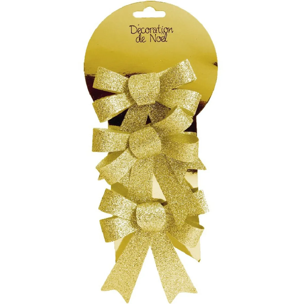 Noeud de Noël doré à suspendre x3-Gifi Online