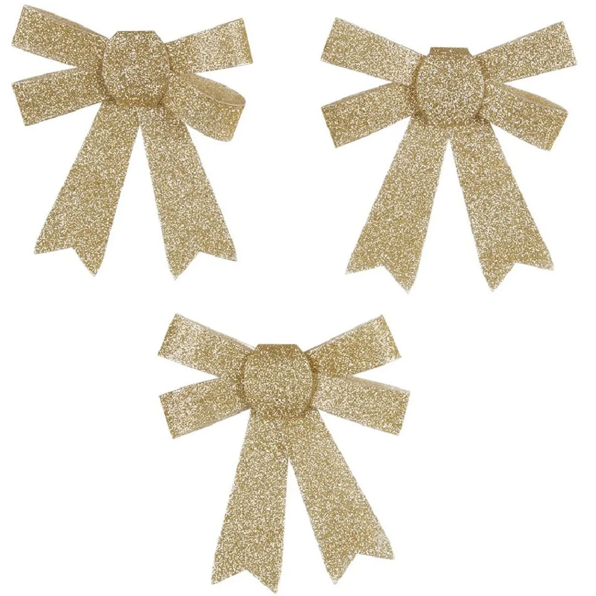 Noeud de Noël doré à suspendre x3-Gifi Discount