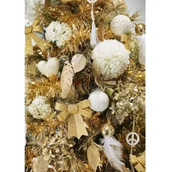 Noeud de Noël doré à suspendre x3-Gifi Discount