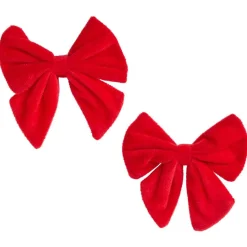 Noeud de Noël velours rouge x2 - 12xH13cm-Gifi Online