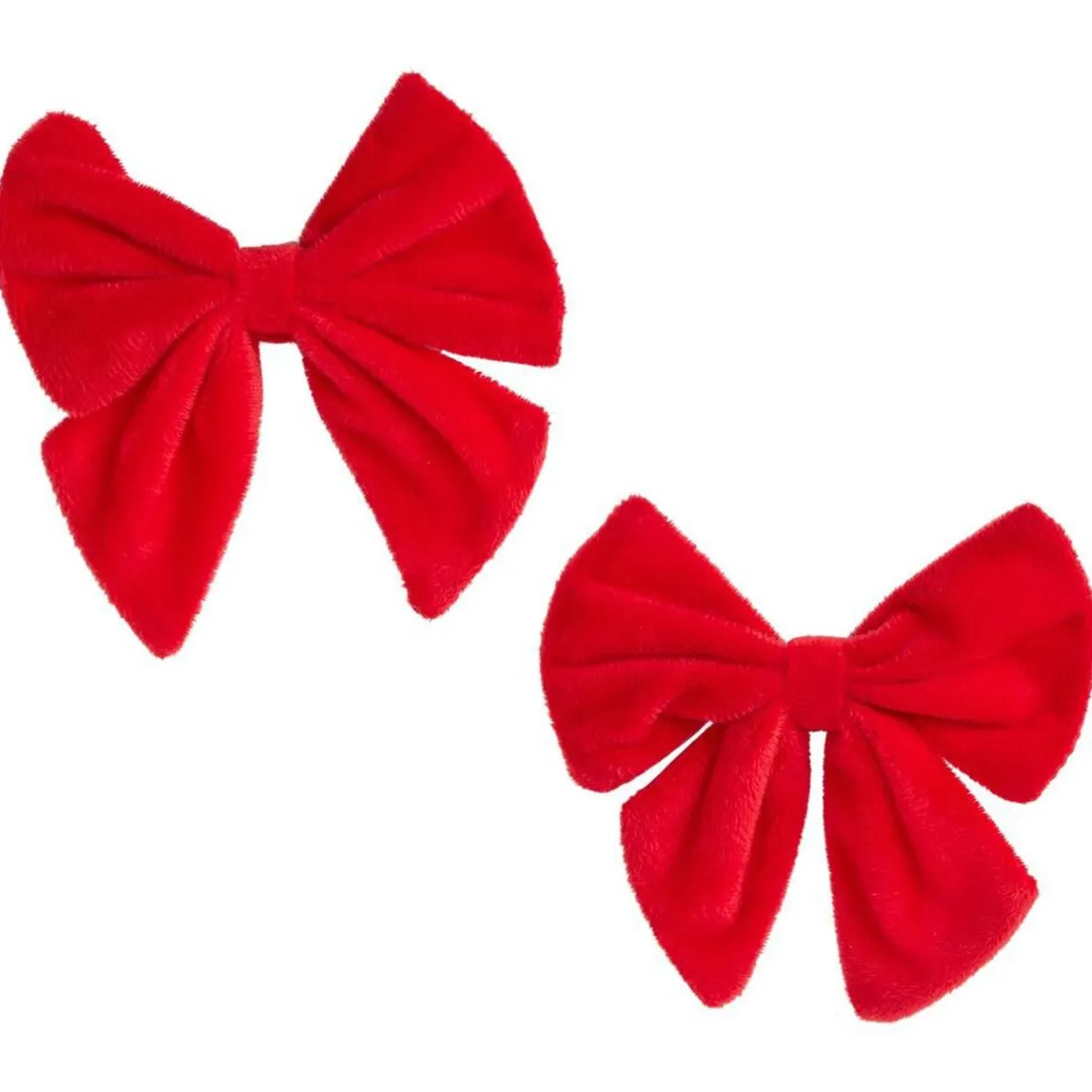 Noeud de Noël velours rouge x2 - 12xH13cm-Gifi Online