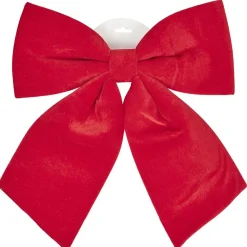 Noeud de Noël XL velours rouge H40 cm-Gifi New