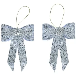 Noeud lumineux argenté 10 LED x2-Gifi Discount