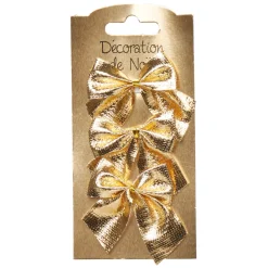 Noeud Noël doré brillant x 3-Gifi Clearance