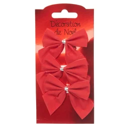 Noeud Noël rouge satiné x 3-Gifi