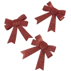 Noeud rouge pailleté à suspendre x3-Gifi Hot