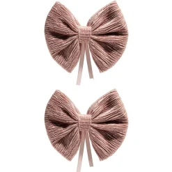 Noeud ruban velours côtelé rose L14,5xH12cm x2-Gifi New