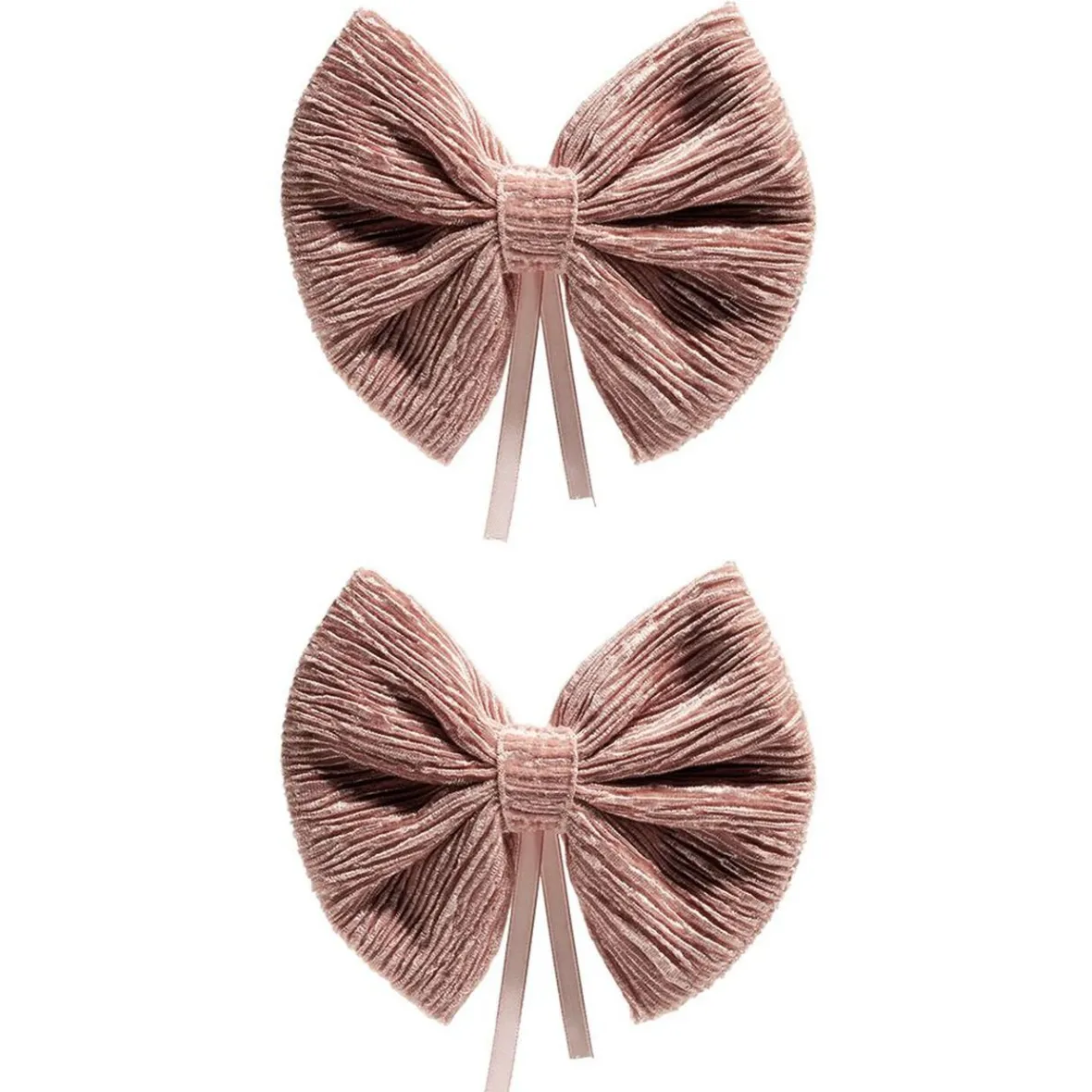 Noeud ruban velours côtelé rose L14,5xH12cm x2-Gifi New