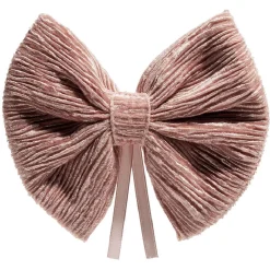 Noeud ruban velours côtelé rose L14,5xH12cm x2-Gifi New