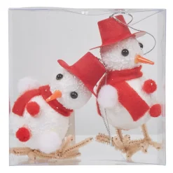 Oiseau blanc et rouge Noël x2-Gifi Sale