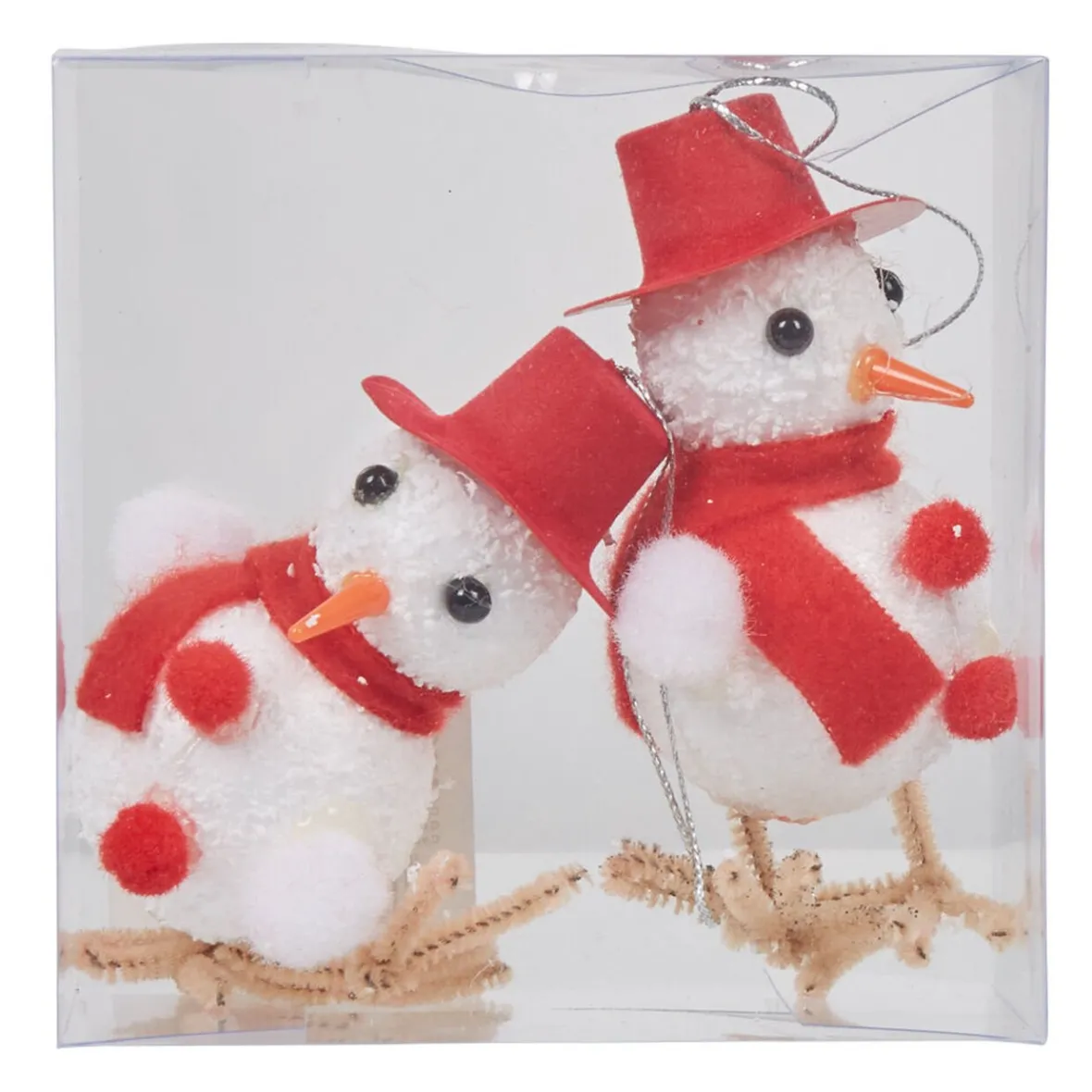 Oiseau blanc et rouge Noël x2-Gifi Sale