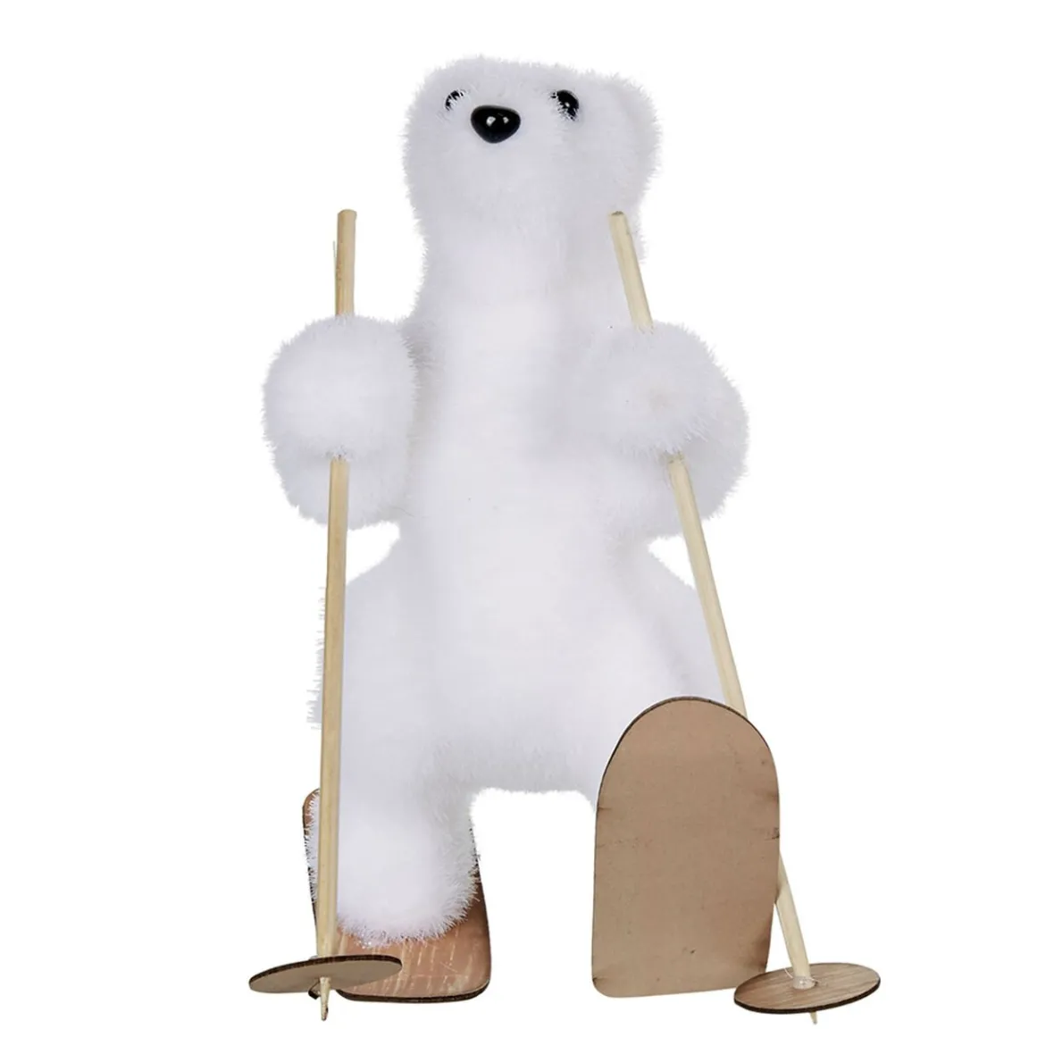 Ours blanc avec skis à poser-Gifi Sale