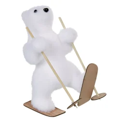 Ours blanc avec skis à poser-Gifi Sale