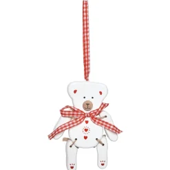 Ourson de Noël à suspendre rouge et blanc-Gifi Discount
