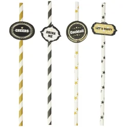 Paille assortie avec pancarte L19,5cm 20 pièces-Gifi Best