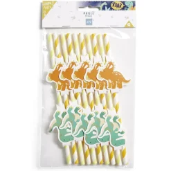 Paille décor dinosaure x10-Gifi