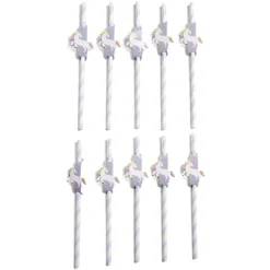Paille décor fée licorne x10-Gifi Outlet