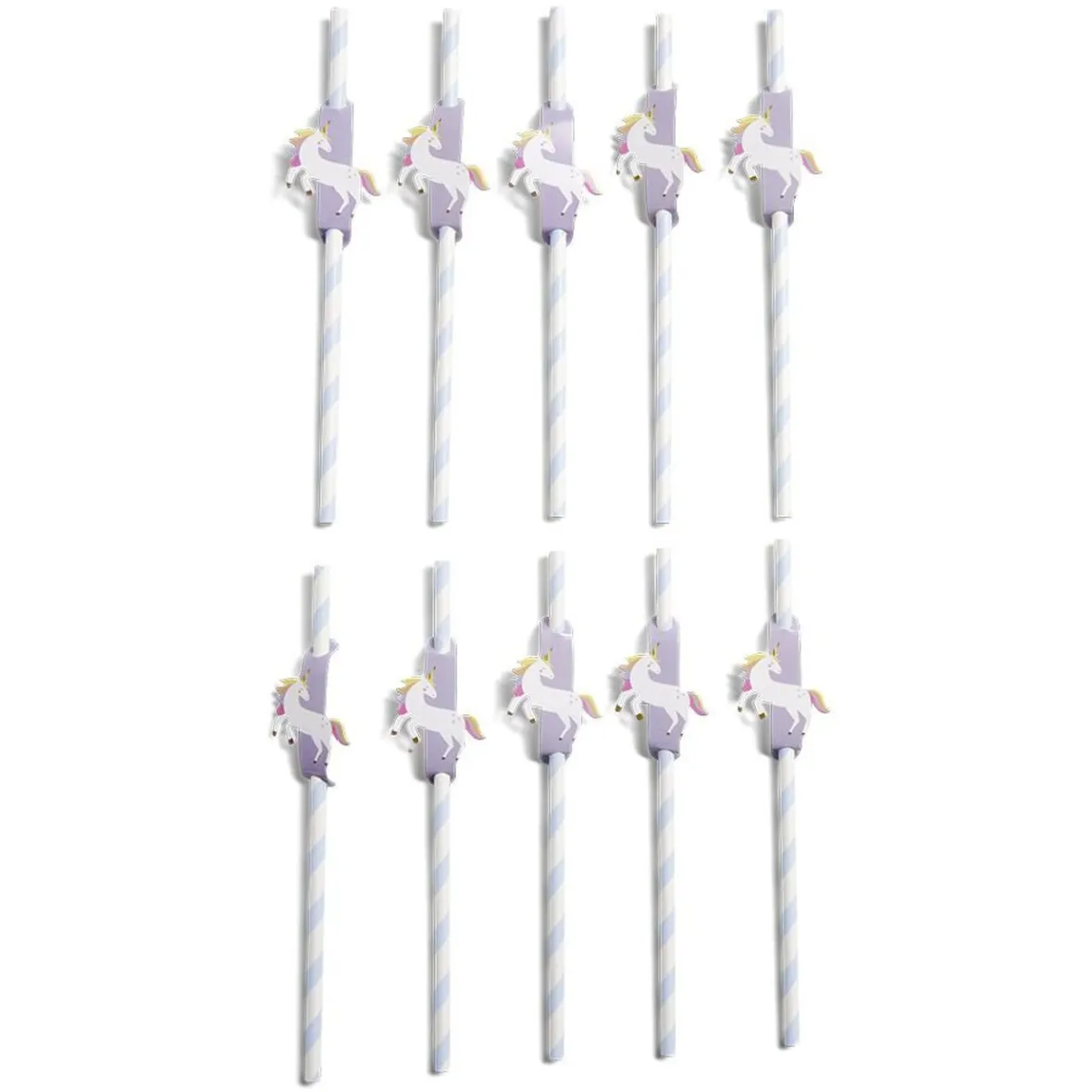 Paille décor fée licorne x10-Gifi Outlet