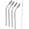 Paille en inox réutilisable avec embout en silicone x4-Gifi