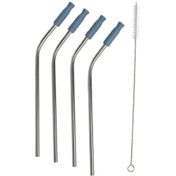Paille en inox réutilisable avec embout silicone x4-Gifi Best