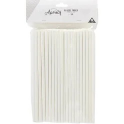 Paille en papier blanche x100-Gifi Discount
