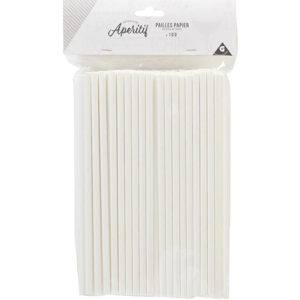 Paille en papier blanche x100-Gifi Discount