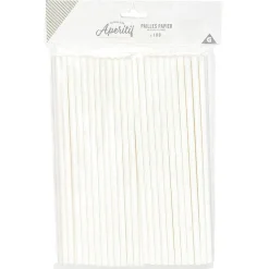 Paille en papier blanche x100-Gifi New
