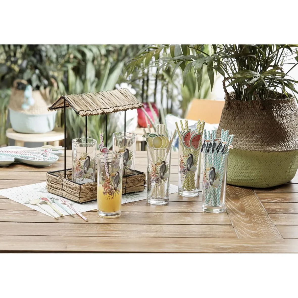 Paille en papier décor citron x16-Gifi New