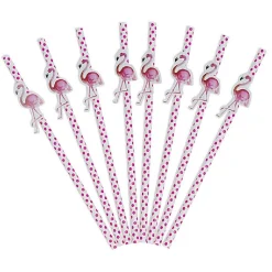 Paille en papier flamant rose x 16-Gifi Hot