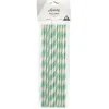 Paille en papier motif chevron blanc et vert x20-Gifi Discount