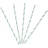 Paille en papier motif chevron blanc turquoise x20-Gifi Hot