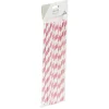 Paille en papier motif chevron blanc rose x20-Gifi