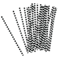 Paille en papier noir et blanc x 24-Gifi Discount