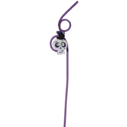 Paille en plastique décor Halloween violet x12-Gifi Discount