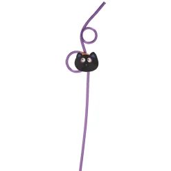 Paille en plastique décor Halloween violet x12-Gifi Discount