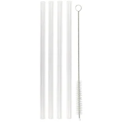 Paille en verre x4 et goupillon inox-Gifi Best