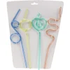 Paille forme tordue plastique réutilisable - Ø0,5x4xH24cm-Gifi Online