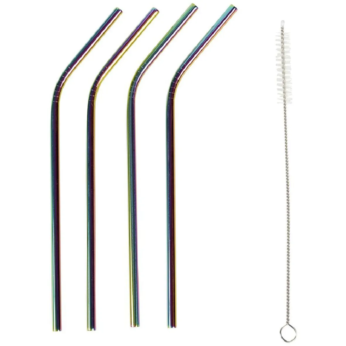 Paille inox réutilisable irisé x4-Gifi Online