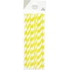 Paille jetable en papier motif chevron blanc et jaune x20-Gifi New