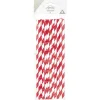 Paille jetable en papier motif chevron blanc et rouge x20-Gifi Online