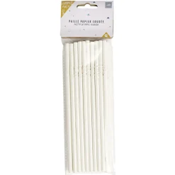 Paille papier coudée blanche x20 - Ø0,6 x H19,7cm-Gifi Best