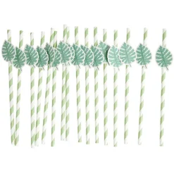 Paille papier décor spirale colorée avec fantaisie x16 - Ø0,5 x H27cm-Gifi Online