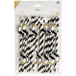 Paille papier décor spirale colorée avec fantaisie x16 - Ø0,5 x H27cm-Gifi Online