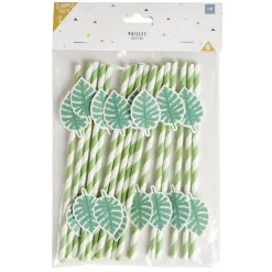 Paille papier décor spirale colorée avec fantaisie x16 - Ø0,5 x H27cm-Gifi Online